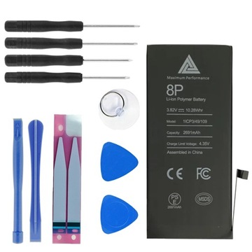 Bateria iPhone 8 Plus PRODUKCJA 2024 + KLEJ + ZESTAW MONTAŻOWY