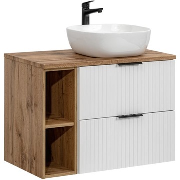 Szafka pod umywalkę 80 cm ADEL WHITE z umywalką i blatem WOTAN