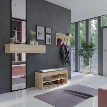 ШКАФ ДЛЯ ОБУВИ С СИДЕНЬЕМ ПОЛКА ДЛЯ ОБУВИ Комод МЕБЕЛЬ ДУБ СОНОМА 100 см