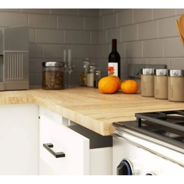 Отдельностоящий кухонный шкаф Oliwia со столешницей, 80 см, 3 ящика, широкий, белый
