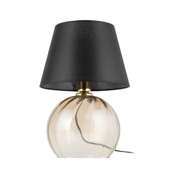 Lampa stołowa biurkowa AUREA czarna brązowa elegancka na szafkę komodę