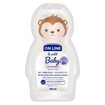 On Line Le Petit Baby Ochronny Żel 3w1 do mycia twarzy,ciała i włosów 350ml
