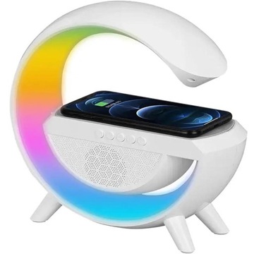 Lampka LED Głośnik Bluetooth Ładowarka LAMPA Indukcyjna QI Radio PREZENT