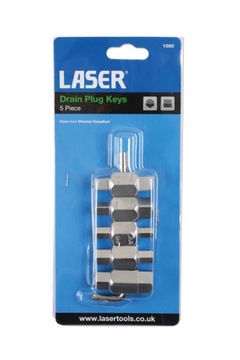 LASER Tools Zestaw kluczy do korków spustu oleju 5 szt + pokrętło