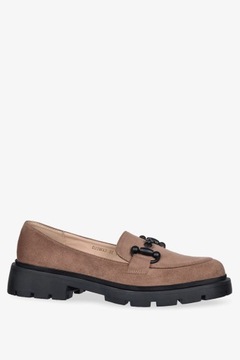 ТУФЛИ ЖЕНСКИЕ КЛАССИЧЕСКИЕ С ДЕКОРАТИВНОЙ ПРЯЖКОЙ, СВЕТЛЫЕ Слипоны, размер 39