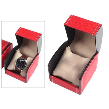 Zegarek ze skóry PU w klasycznym stylu z pojedynczą siatką w kolorze czerwonym