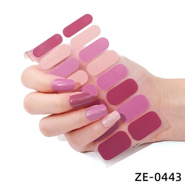 16 sztuk żelowych naklejek na paznokcie, pełne naklejki na lakier do paznokci w stylu E