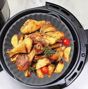 Силиконовая вставка для обезжиренной фритюрницы Air Fryer, серая 20 см
