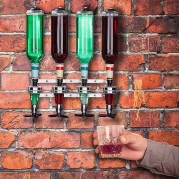 4 BUTELKI STYLIZOWANE NA BUTELKI DO NAPOJÓW ALKOHOLOWYCH, DOZOWNIK DO WINO