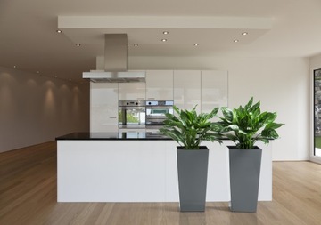 Цветочный горшок-ламеля FINEZJA 25x25X47 ЧЕРНЫЙ глянцевый