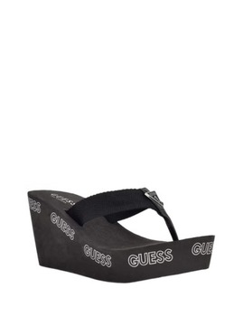 GUESS kapcie damskie, klapki, klapki na platformie Sway czarne 38,5