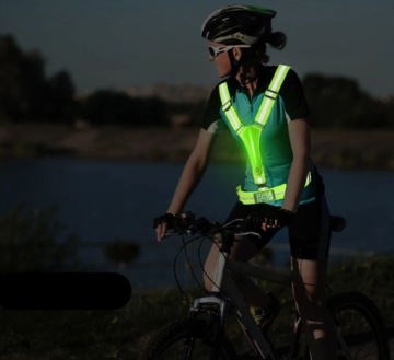 СВЕТООТРАЖАЮЩИЙ ЖИЛЕТ ДЛЯ БЕГОВОГО ВЕЛОСИПЕДА Двойной 2x USB-КАРМАНА С LED-подсветкой