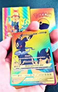 Альбом Pokemon + карты 55 шт. ЗОЛОТЫЕ КОЛЛЕКЦИОННЫЕ КАРТЫ RAINBOW