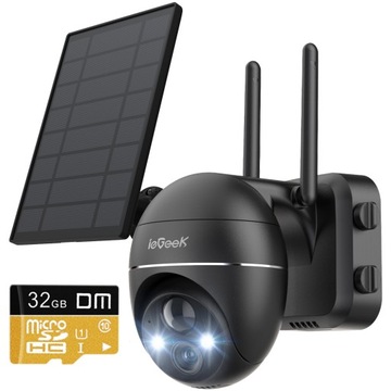 OBROTOWA KAMERA ZEWNĘTRZNA SOLARNA IP WIFI 4X ZOOM 3MPx 2K NA BATERIE 32GB