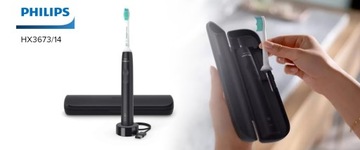 Philips Sonicare HX 3673/14 звуковая электрическая зубная щетка черная + футляр