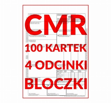 CMR List przewozowy 4 odcinkowy 100 kartek bloczki