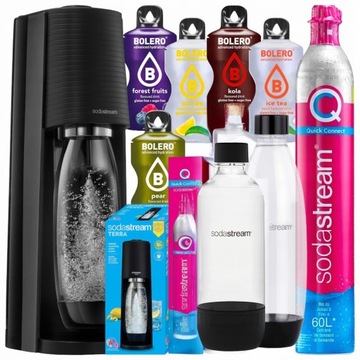SATURATOR SODASTREAM DO WODY GAZOWANEJ DUŻY ZESTAW 2 BUTELKI + GAZ + BOLERO