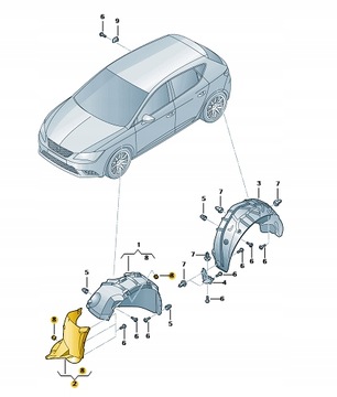 LEVÝ PŘEDNÍ SPOILER KOLA SEAT LEON