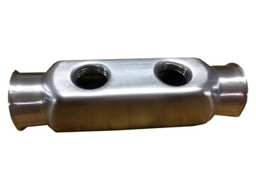 Belka rozdzielacza 2 otwory 1/2 na wylot INOX 842