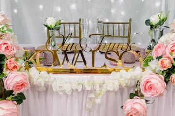 Надпись на стол жениха и невесты, золото, 60 см НАСЗ-5