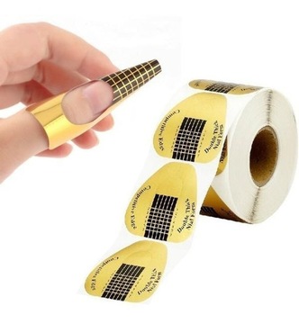 Szablon Formy Do Przedłużania Paznokci Manicure Żelu Akrylu ZŁOTE 100 szt.