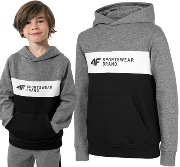 BLUZA DZIECIĘCA Z KAPTUREM 4F SPORTOWA JBLM003 146