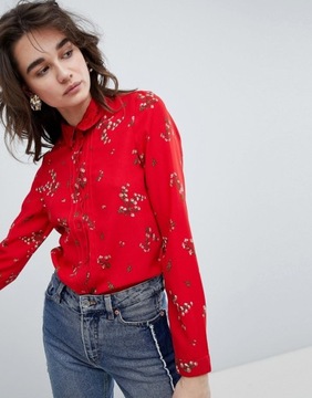 VERO MODA CZERWONA KOSZULA FLORAL PRINT (XS)