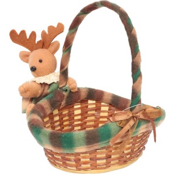 РОЖДЕСТВЕНСКАЯ КОРЗИНА С ОЛЕНЯМИ 16 СМ