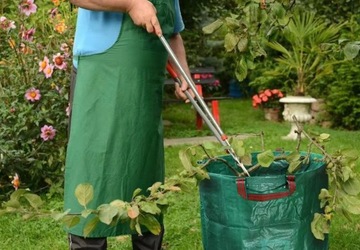 САДОВЫЕ СУМКИ НА ЛИСТЬЯХ 3 ШТ. 272Л КОРЗИНЫ ВЕТКИ ТРАВЯНОЙ МУСОР + ПЕРЧАТКИ