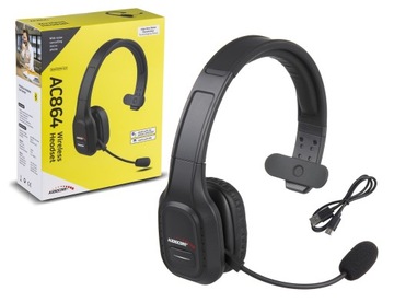 SŁUCHAWKI BEZPRZEWODOWE CALL CENTER Z MIKROFONEM BLUETOOTH AUDIOCORE AC864
