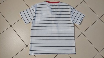LEMONADA T-shirt Bluzka w Pasy Biały + Czarny + Czerwony NEW