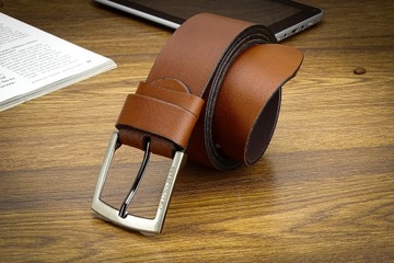 Ремень мужской кожаный брючный Gracio BROWN WIDE