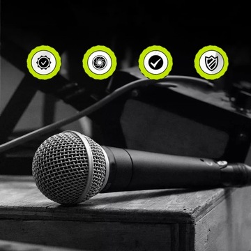 Профессиональный микрофон с аудиокабельным кабелем, подставкой и хранением