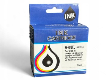 TUSZ do HP 703 XL CD887AE D730 K109A K209A XL CZARNY