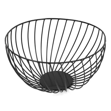 ЧЕРНАЯ МЕТАЛЛИЧЕСКАЯ ТАРЕЛКА КОРЗИНА ДЛЯ ФРУКТОВ 25x13см