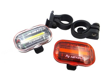 LAMPA OŚWIETLENIE ROWEROWE 3 FUNKCJE 2X15 LED