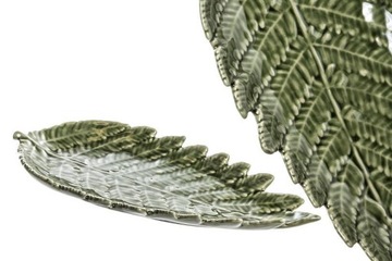 Talerz dekoracyjny zielony ceramiczny liść