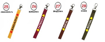 Smycz na klucze z imieniem na nadgarstek - serca