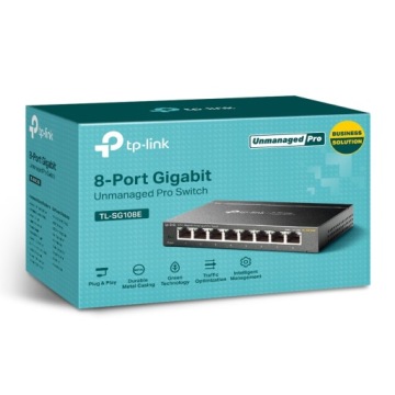Коммутатор TP-Link TL-SG108E 8x RJ45 1000 Мбит/с для настольного компьютера