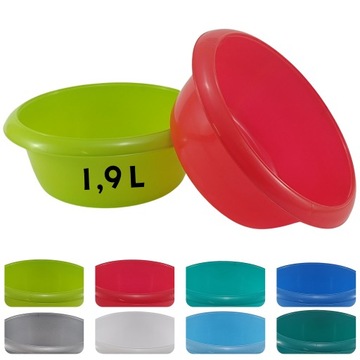 Miska plastikowa uniwersalna kuchenna 1,9L 23,5 cm okrągła wybór koloru