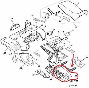 PLASTIKOWA OSŁONA PŁYTA PODWOZIA SILNIKA Quad ATV Linhai 260/290/300/320cc