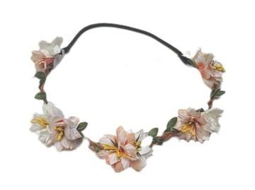 Opaska wianuszek kwiaty boho chrzest 48cm