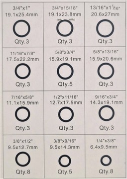 УПЛОТНИТЕЛЬНЫЕ КОЛЬЦА УПЛОТНЕНИЯ НАБОР ПРОКЛАДОК 50 шт.
