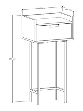 ВМЕСТИМОСТЬ КОНСОЛИ КОМОД С ЯЩИКОМ СТАЛЬНЫЕ НОЖКИ RANT 65CM KS1 SIGI