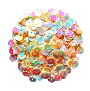 CEKINY OPALIZUJĄCE łamane 6 mm 15 g ŻÓŁTY / RÓŻ / TĘCZOWE.