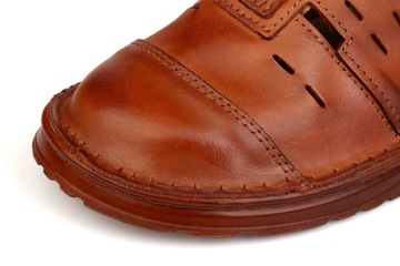 Мужские шлепанцы с ремешком, кожаные сандалии 2210 44