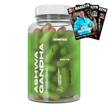 nowmax ASHWAGANDHA ŻEŃ-SZEŃ 90 KAPS STANDARYZACJA WITANOLIDY ADAPTOGEN