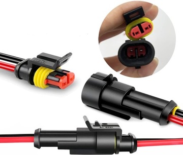 KOSTKA WTYK ZŁĄCZE HERMETYCZNE SUPERSEAL 2 PIN do zalutowania z przewodami