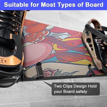 Wieszak ścienny na deskorolkę Metalowy hak do przechowywania deskorolki na deskorolkę