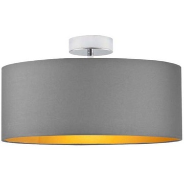 Lampa sufitowa żyrandol plafon LED abażur E27 do salonu szara
